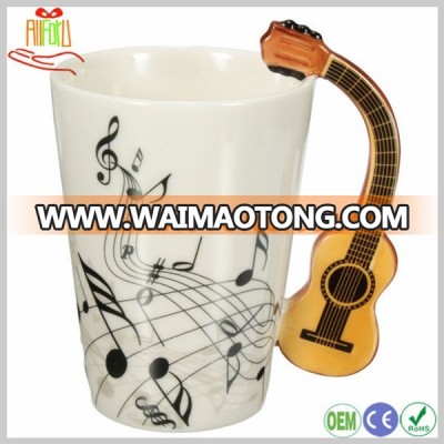 Novelty Guitar Ceramic Cup Personality Music Note Milk Juice Lemon Mug Coffee Tea Cup